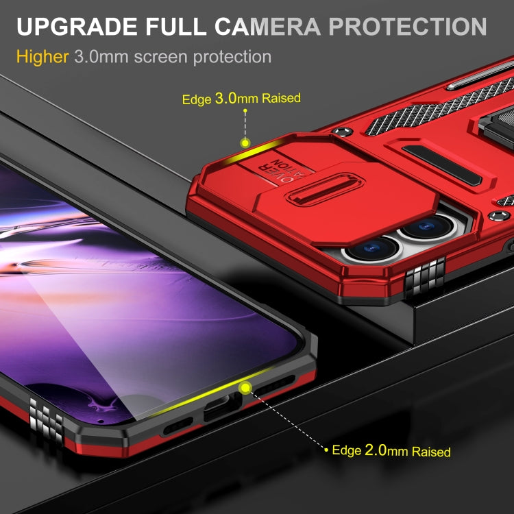 For iPhone 16 Plus Armor PC + TPU Camera Shield Phone Case