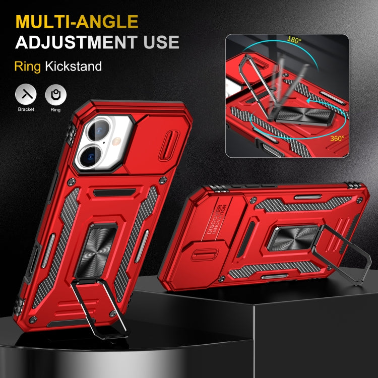For iPhone 16 Plus Armor PC + TPU Camera Shield Phone Case