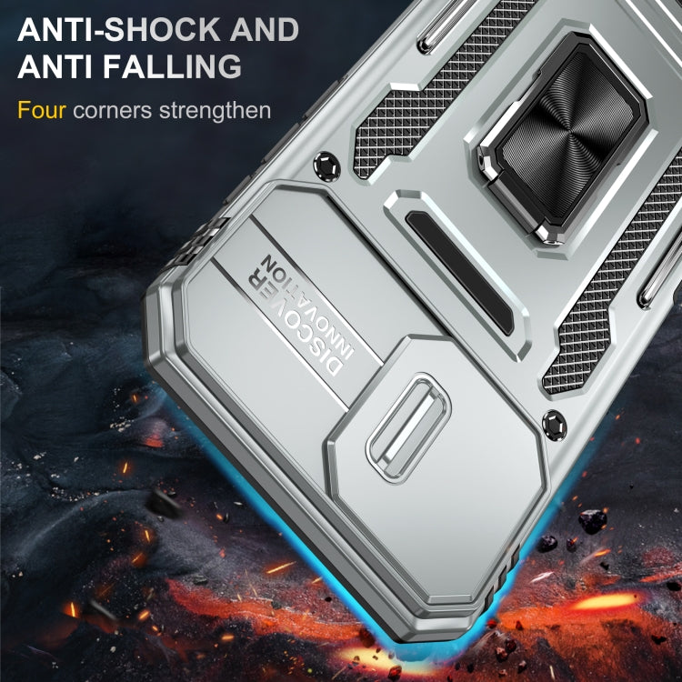 For iPhone 16 Plus Armor PC + TPU Camera Shield Phone Case