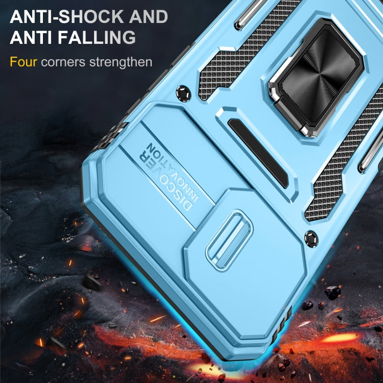 For iPhone 16 Plus Armor PC + TPU Camera Shield Phone Case