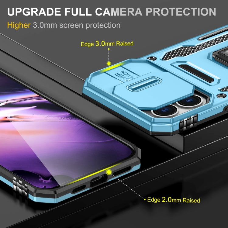 For iPhone 16 Plus Armor PC + TPU Camera Shield Phone Case