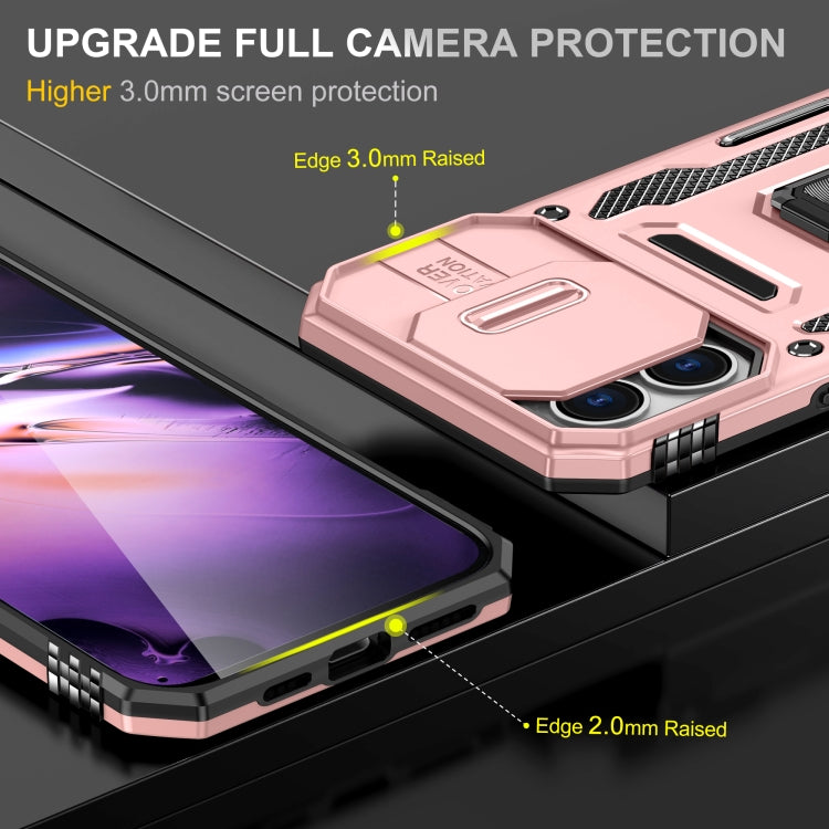 For iPhone 16 Plus Armor PC + TPU Camera Shield Phone Case
