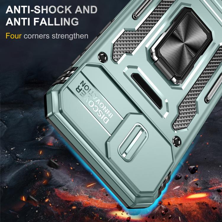 For iPhone 17e / 16e Armor PC + TPU Camera Shield Phone Case