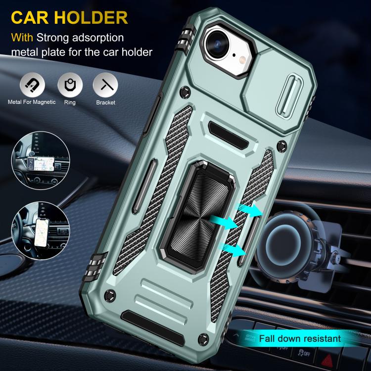 For iPhone 17e / 16e Armor PC + TPU Camera Shield Phone Case