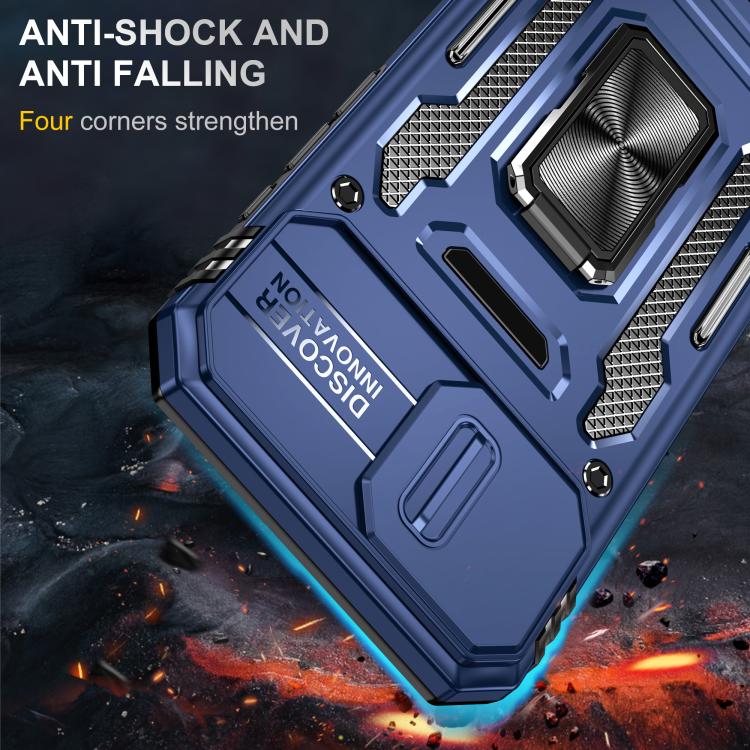 For iPhone 17e / 16e Armor PC + TPU Camera Shield Phone Case