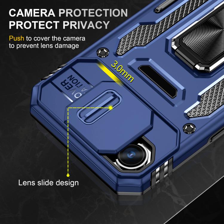 For iPhone 17e / 16e Armor PC + TPU Camera Shield Phone Case