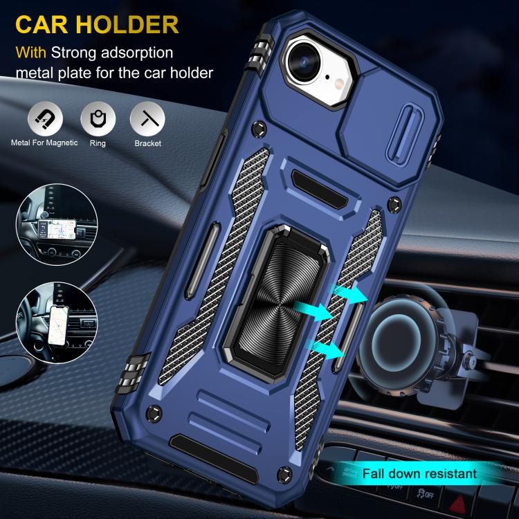 For iPhone 17e / 16e Armor PC + TPU Camera Shield Phone Case