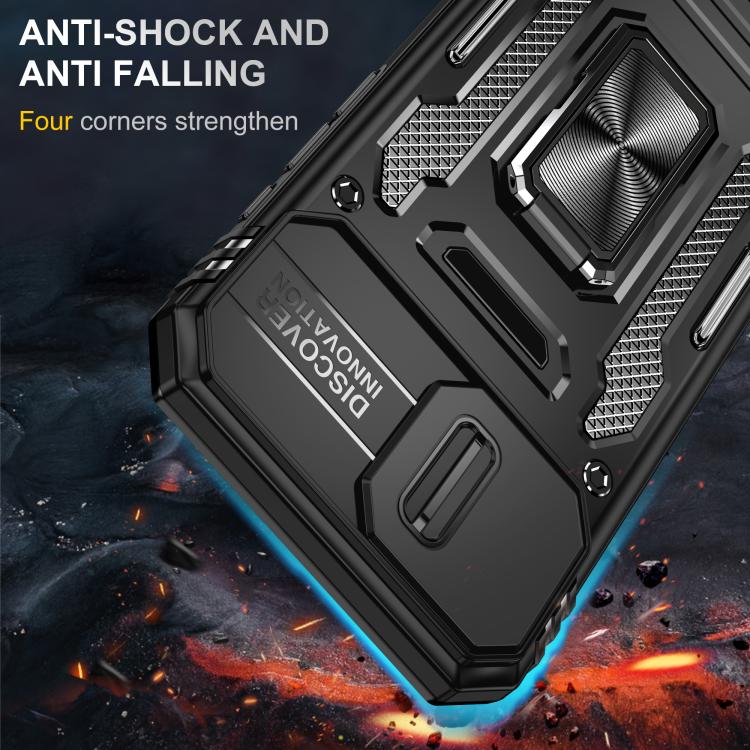 For iPhone 17e / 16e Armor PC + TPU Camera Shield Phone Case