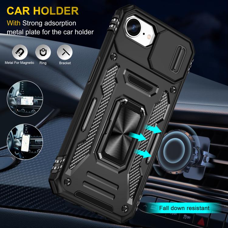 For iPhone 17e / 16e Armor PC + TPU Camera Shield Phone Case