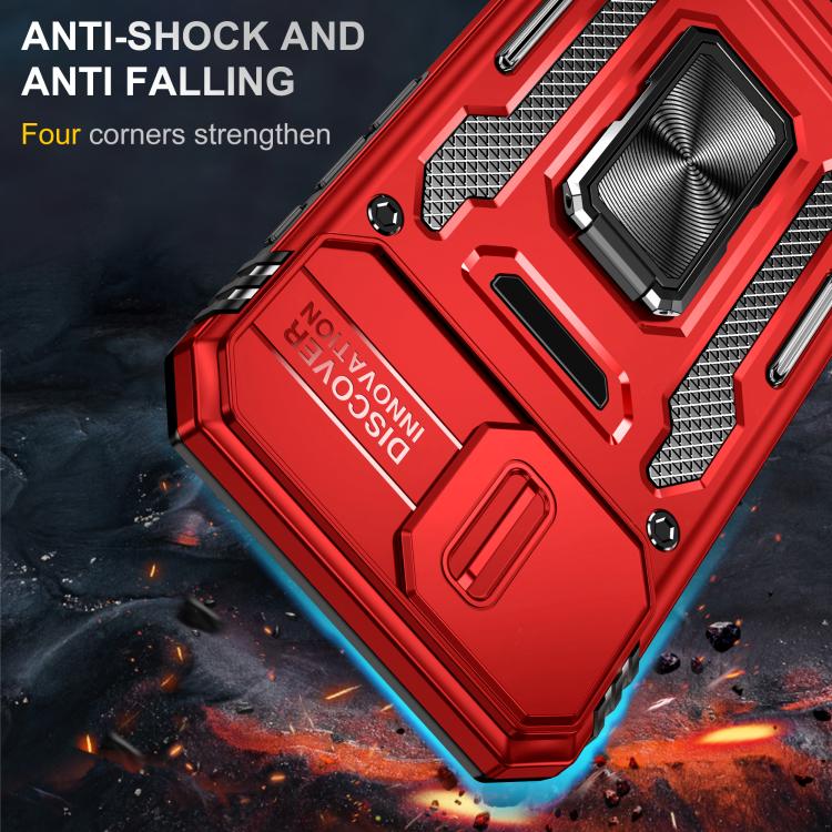 For iPhone 17e / 16e Armor PC + TPU Camera Shield Phone Case
