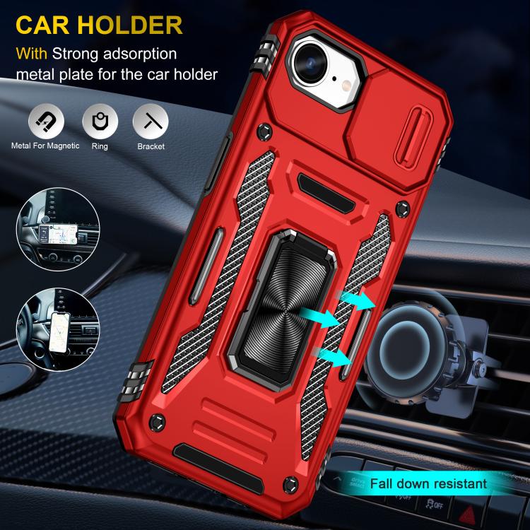 For iPhone 17e / 16e Armor PC + TPU Camera Shield Phone Case