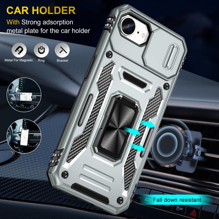For iPhone 17e / 16e Armor PC + TPU Camera Shield Phone Case