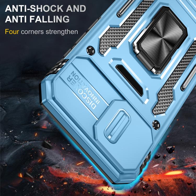 For iPhone 17e / 16e Armor PC + TPU Camera Shield Phone Case
