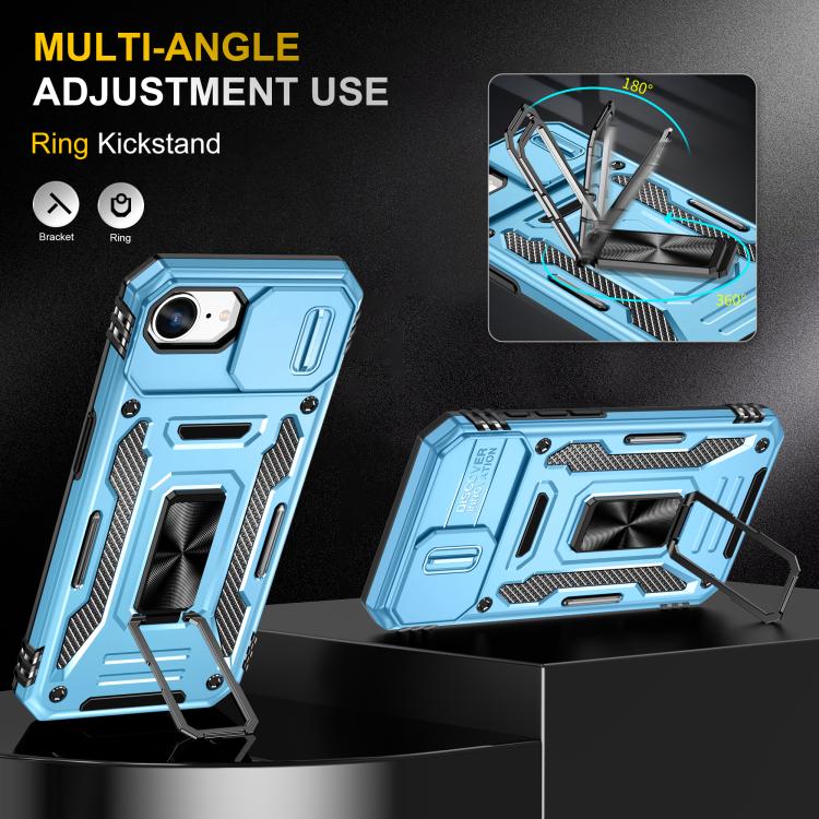 For iPhone 17e / 16e Armor PC + TPU Camera Shield Phone Case