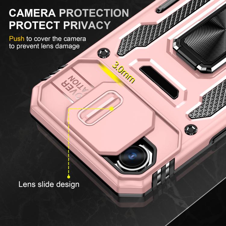 For iPhone 17e / 16e Armor PC + TPU Camera Shield Phone Case