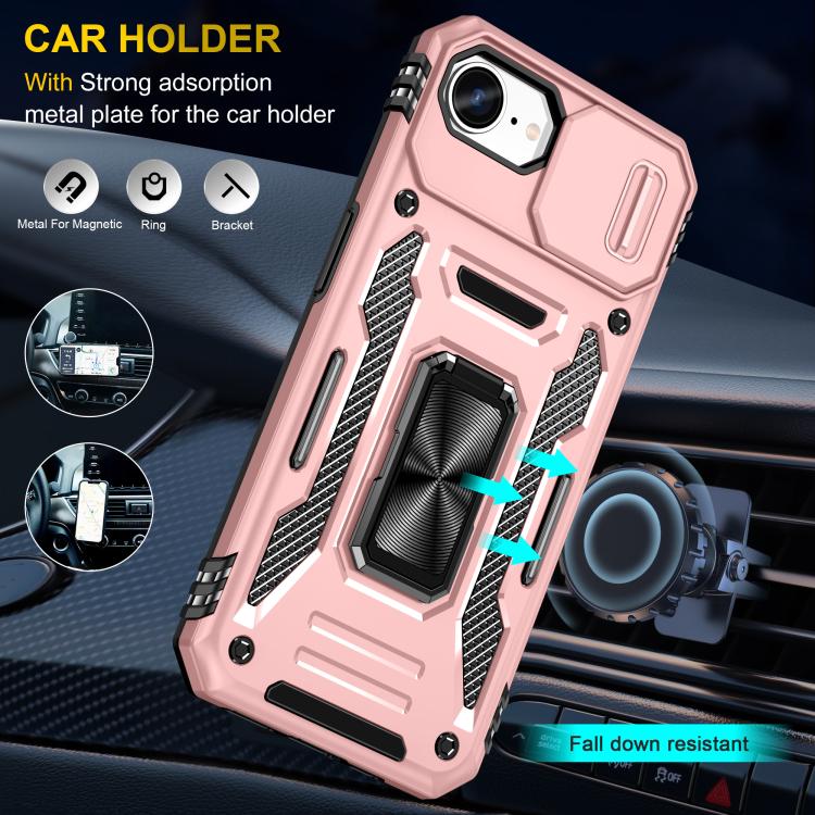 For iPhone 17e / 16e Armor PC + TPU Camera Shield Phone Case
