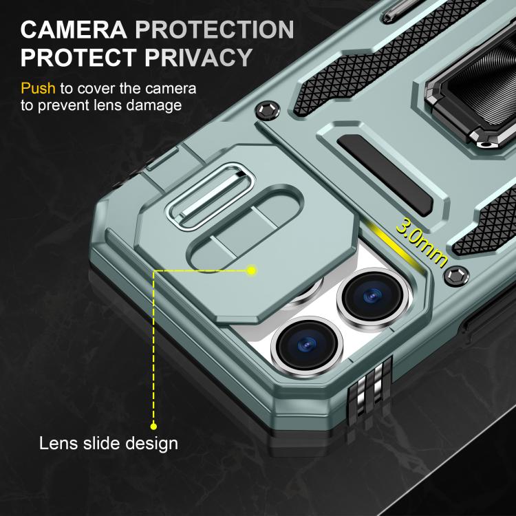 For iPhone 17 Pro Max Armor PC + TPU Camera Shield Phone Case