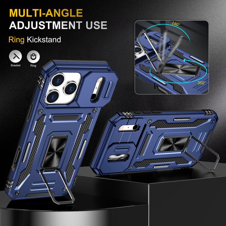 For iPhone 17 Pro Max Armor PC + TPU Camera Shield Phone Case