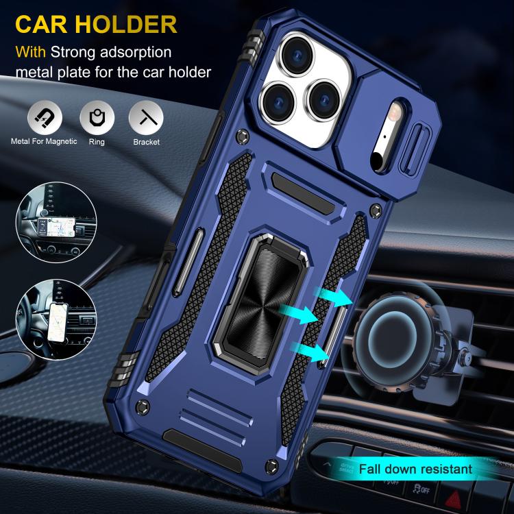 For iPhone 17 Pro Max Armor PC + TPU Camera Shield Phone Case