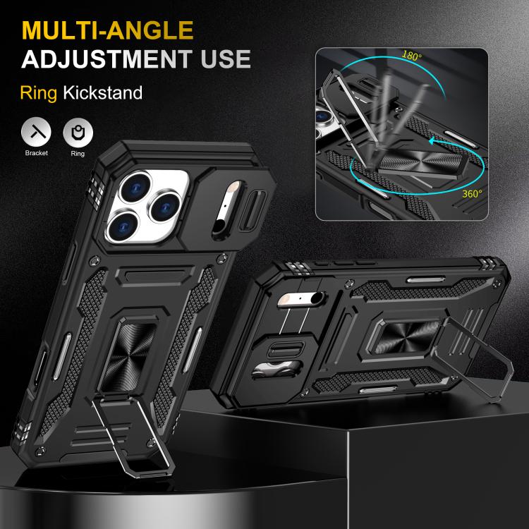For iPhone 17 Pro Max Armor PC + TPU Camera Shield Phone Case