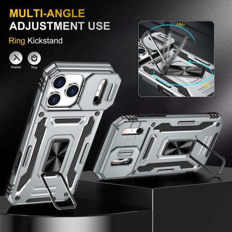 For iPhone 17 Pro Max Armor PC + TPU Camera Shield Phone Case