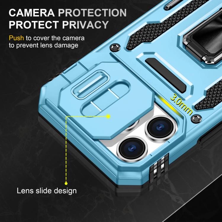 For iPhone 17 Pro Max Armor PC + TPU Camera Shield Phone Case
