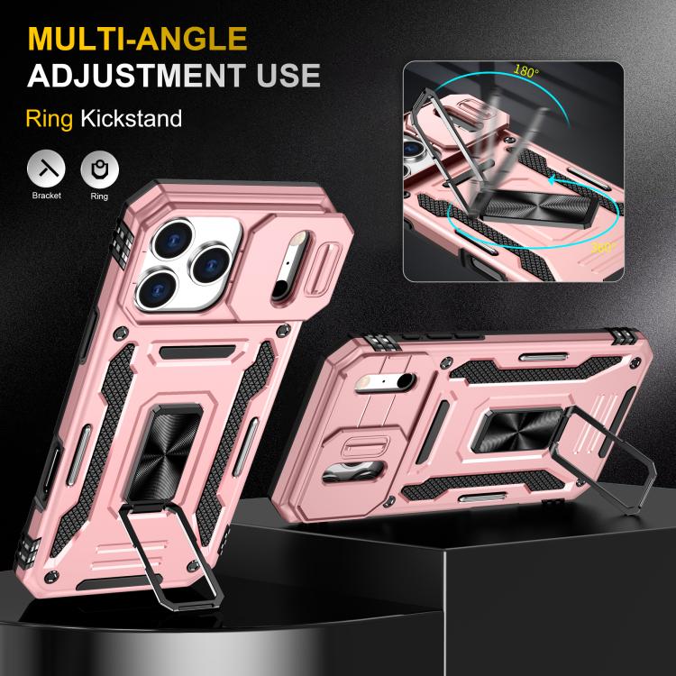 For iPhone 17 Pro Max Armor PC + TPU Camera Shield Phone Case