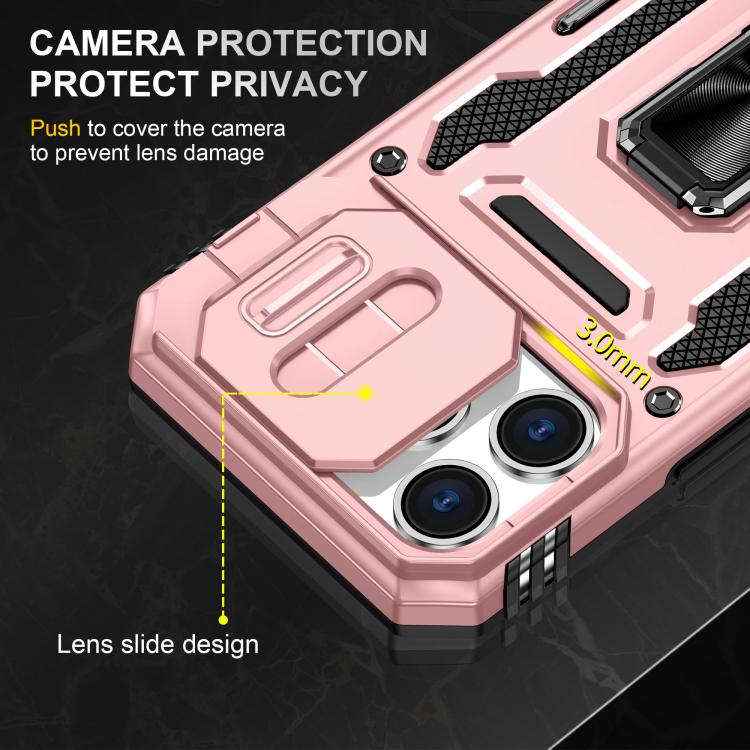 For iPhone 17 Pro Max Armor PC + TPU Camera Shield Phone Case