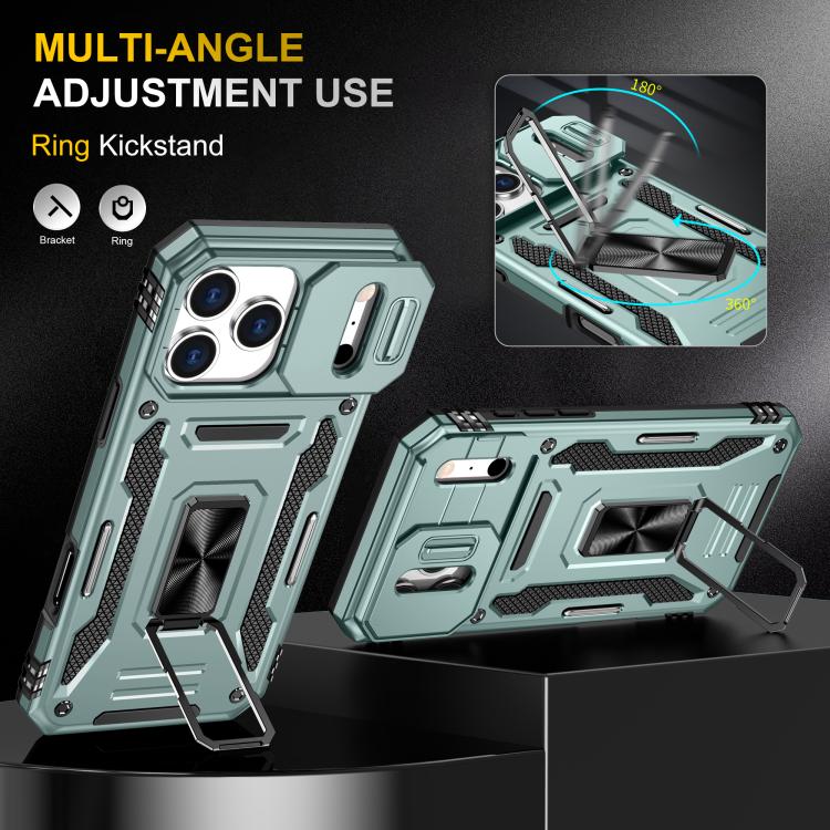 For iPhone 17 Pro Armor PC + TPU Camera Shield Phone Case