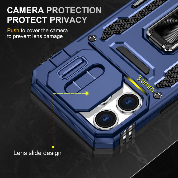 For iPhone 17 Pro Armor PC + TPU Camera Shield Phone Case