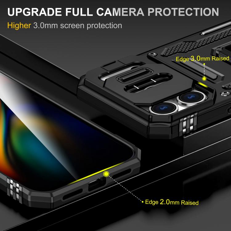 For iPhone 17 Pro Armor PC + TPU Camera Shield Phone Case