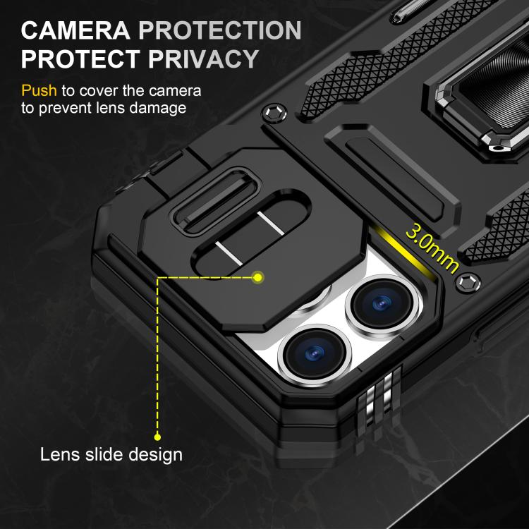 For iPhone 17 Pro Armor PC + TPU Camera Shield Phone Case