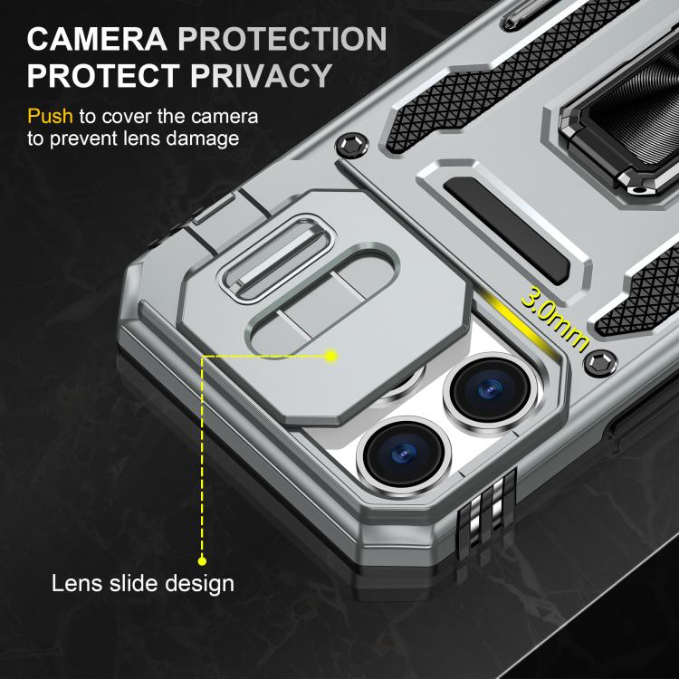 For iPhone 17 Pro Armor PC + TPU Camera Shield Phone Case