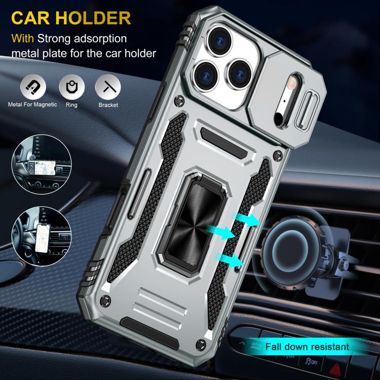 For iPhone 17 Pro Armor PC + TPU Camera Shield Phone Case