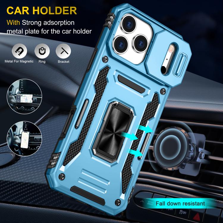 For iPhone 17 Pro Armor PC + TPU Camera Shield Phone Case