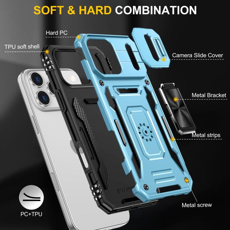 For iPhone 17 Pro Armor PC + TPU Camera Shield Phone Case