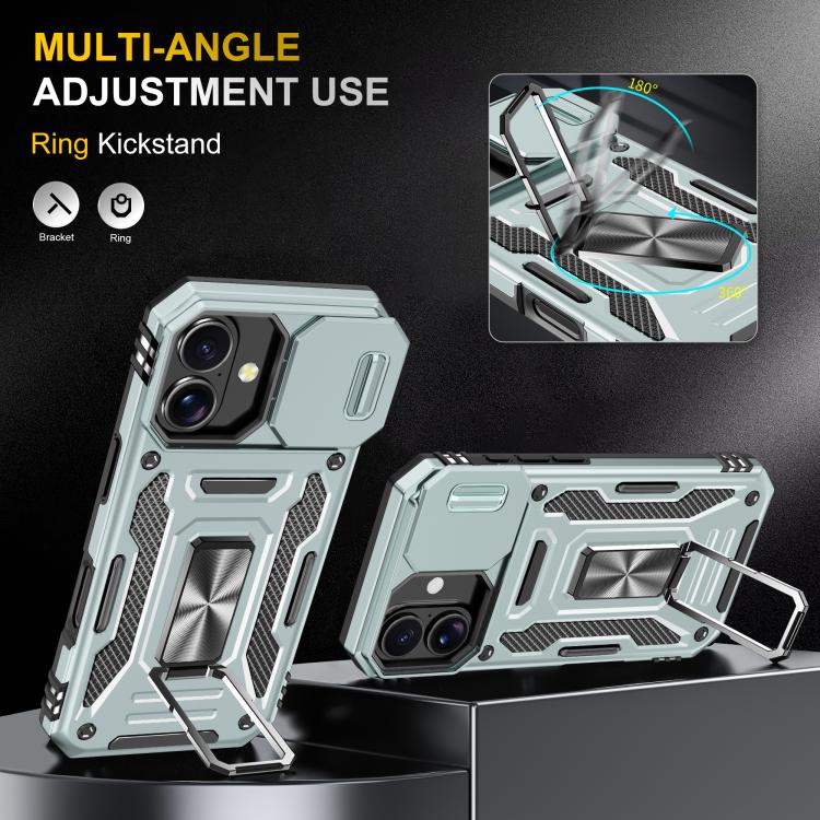 For iPhone 17 Armor PC + TPU Camera Shield Phone Case