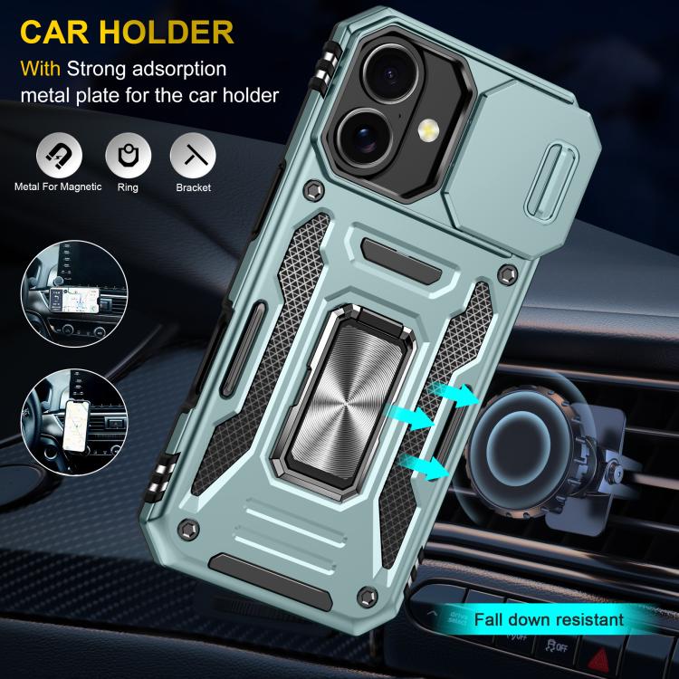 For iPhone 17 Armor PC + TPU Camera Shield Phone Case