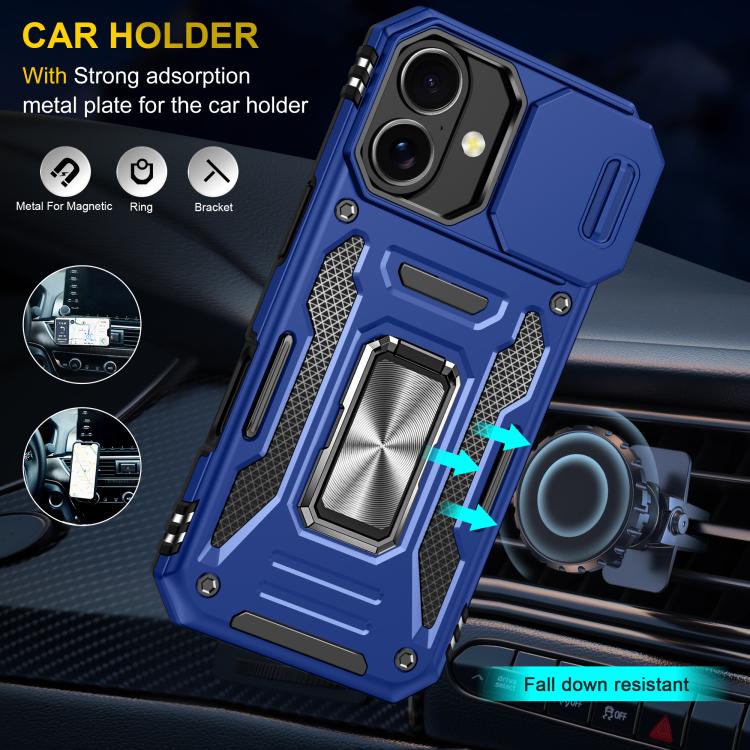 For iPhone 17 Armor PC + TPU Camera Shield Phone Case