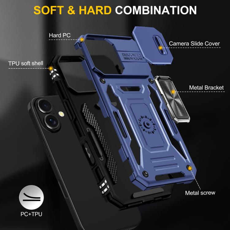 For iPhone 17 Armor PC + TPU Camera Shield Phone Case