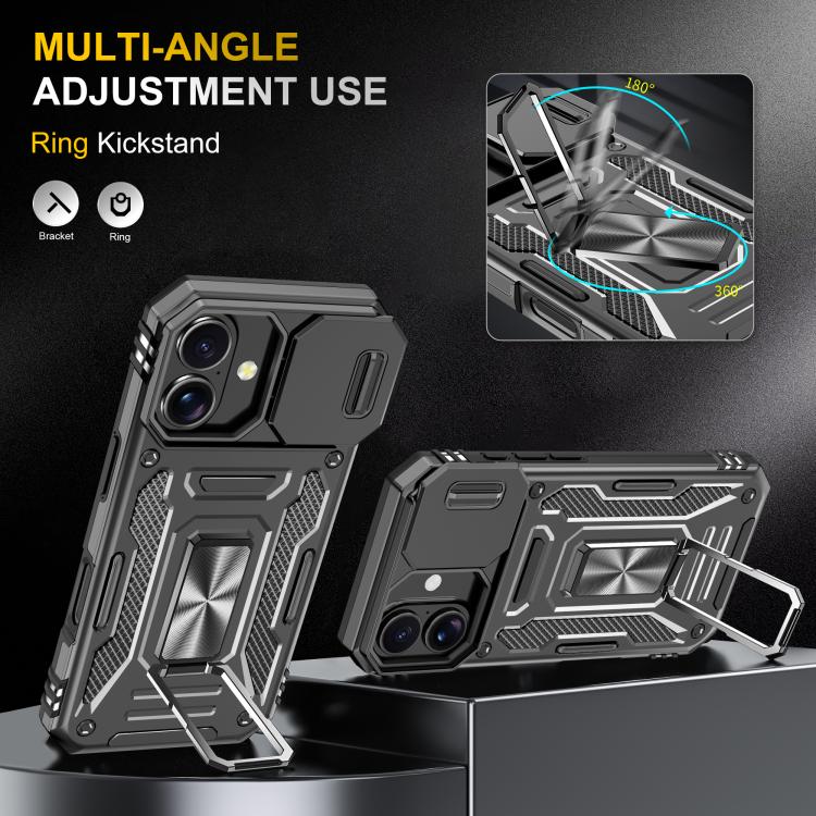 For iPhone 17 Armor PC + TPU Camera Shield Phone Case