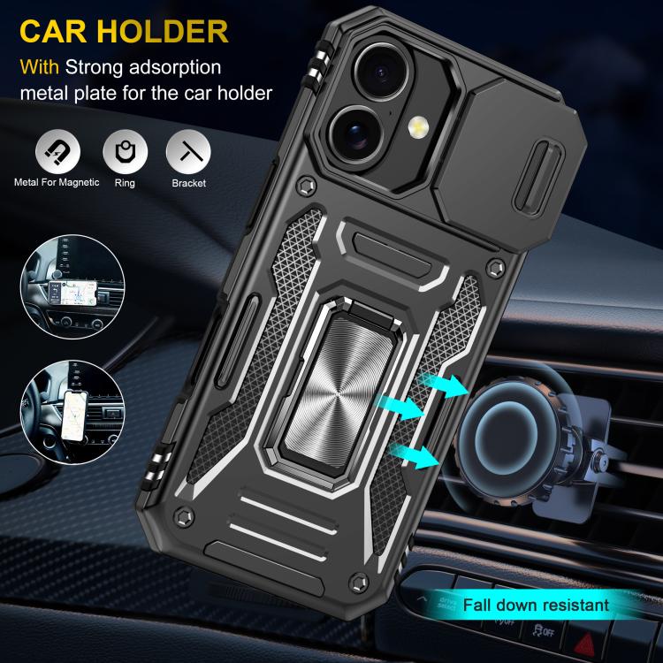 For iPhone 17 Armor PC + TPU Camera Shield Phone Case
