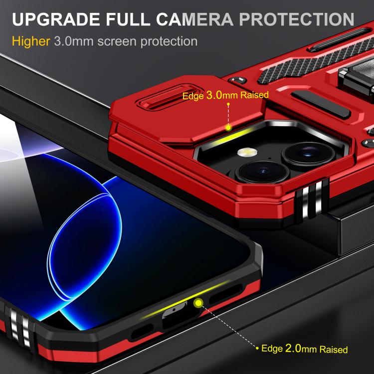 For iPhone 17 Armor PC + TPU Camera Shield Phone Case