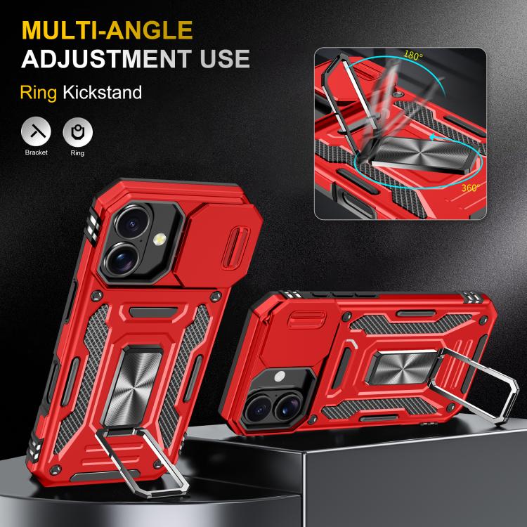 For iPhone 17 Armor PC + TPU Camera Shield Phone Case