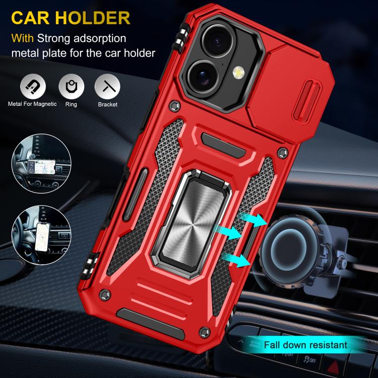 For iPhone 17 Armor PC + TPU Camera Shield Phone Case