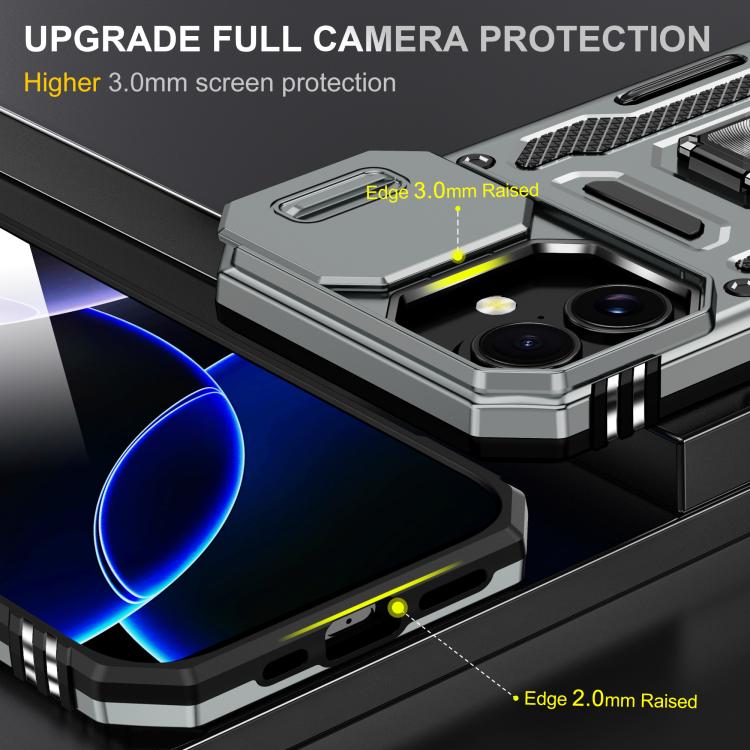 For iPhone 17 Armor PC + TPU Camera Shield Phone Case