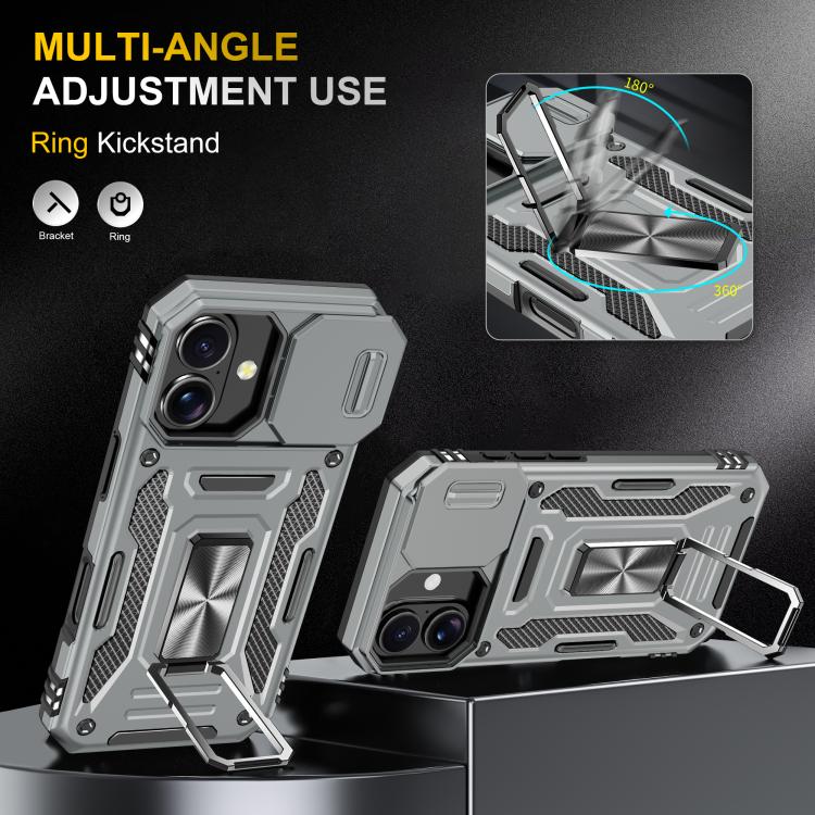 For iPhone 17 Armor PC + TPU Camera Shield Phone Case