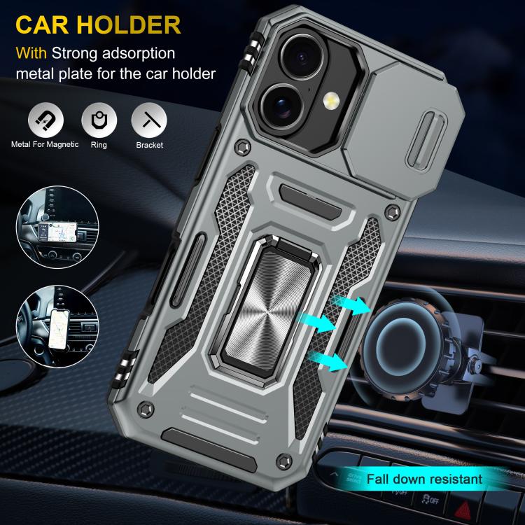 For iPhone 17 Armor PC + TPU Camera Shield Phone Case