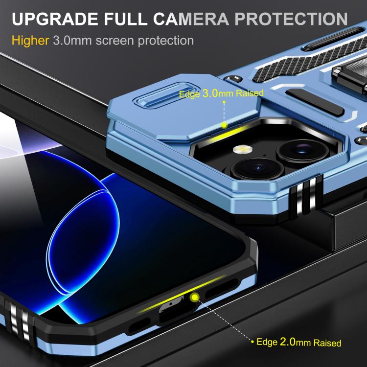 For iPhone 17 Armor PC + TPU Camera Shield Phone Case