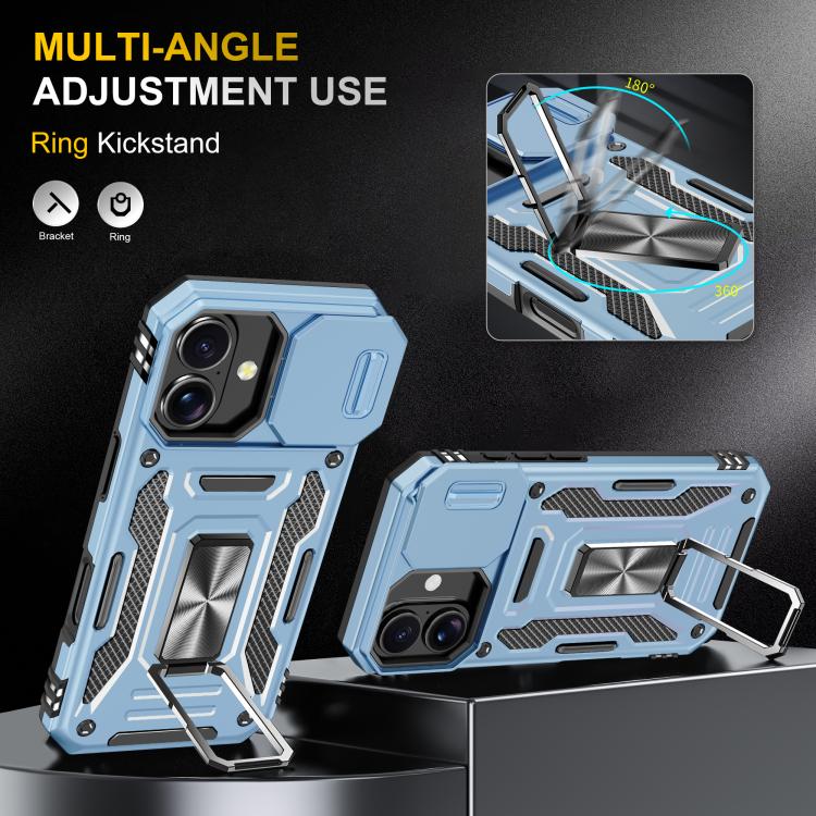 For iPhone 17 Armor PC + TPU Camera Shield Phone Case